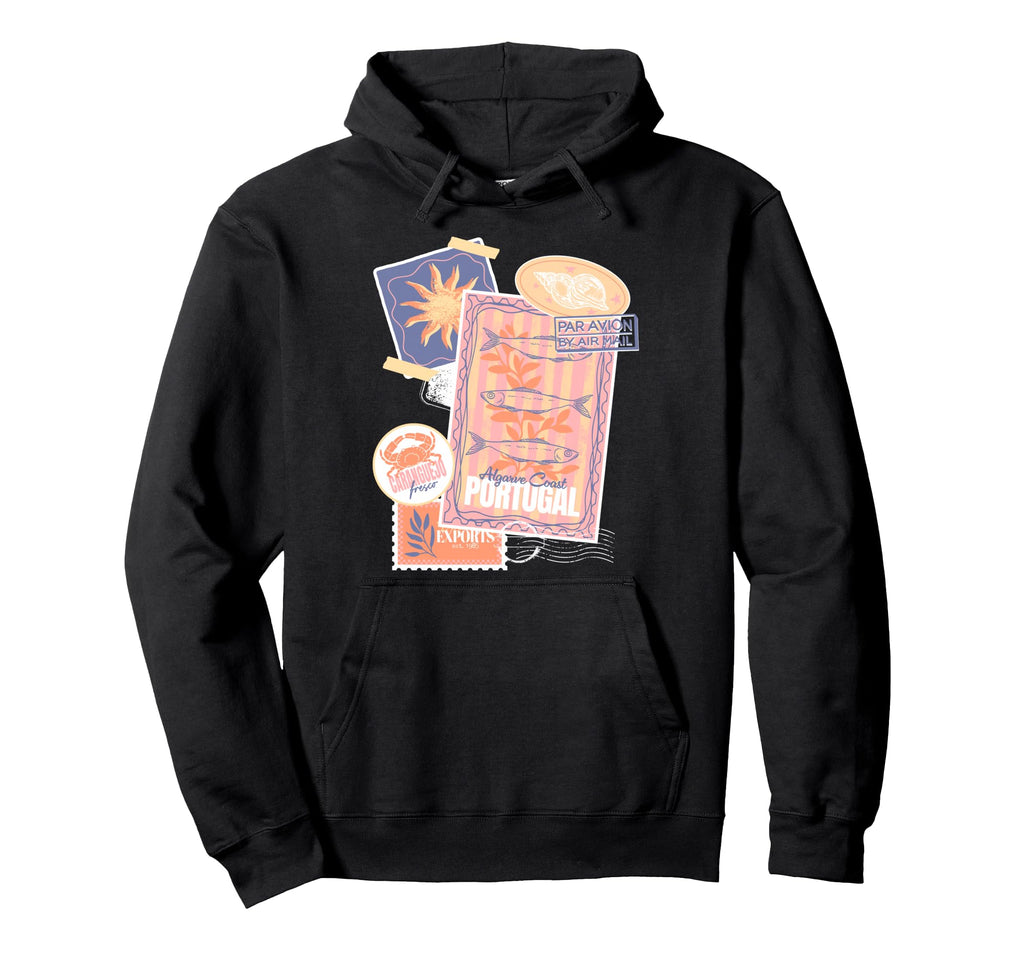 Postcard And Stamp Aesthetic Collage Hoodie - Novelty Apparel Men Women - T-Shirt, Sweatshirt, Hoodie
