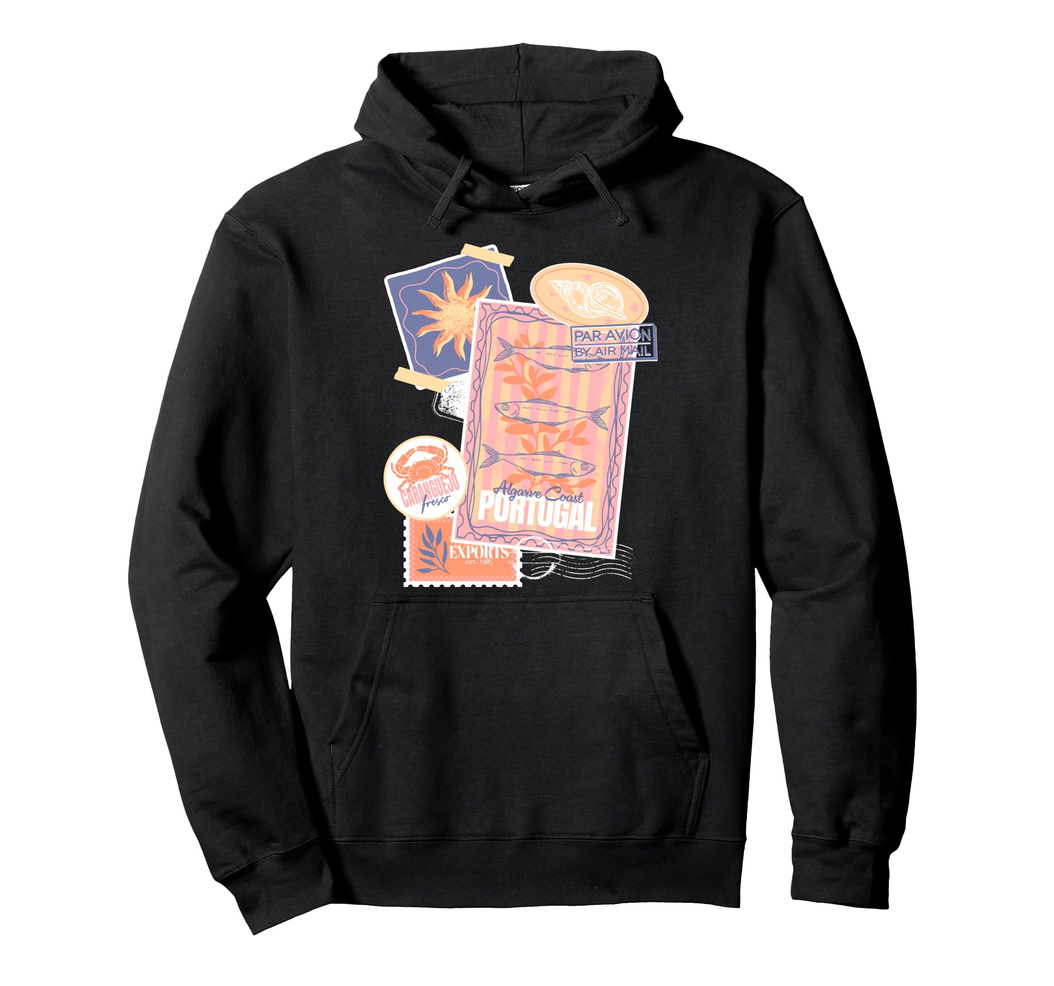 Postcard And Stamp Aesthetic Collage Hoodie - Novelty Apparel Men Women - T-Shirt, Sweatshirt, Hoodie