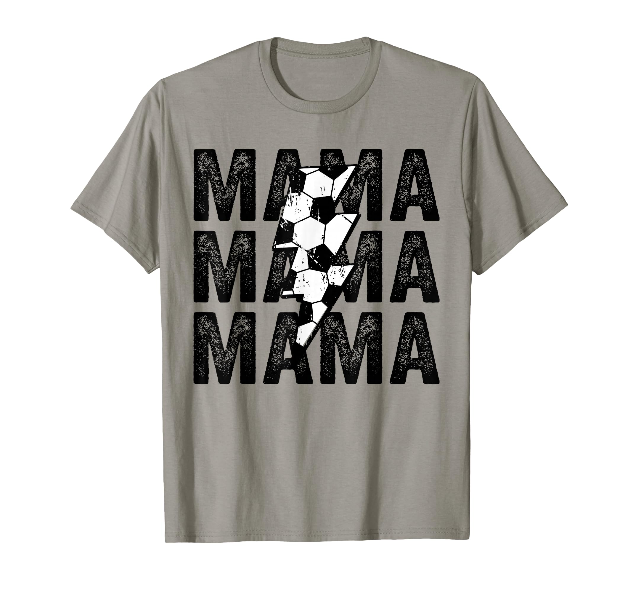 Soccer Mama Distressed Lightning T-Shirt - Minimalist Print for Adults - T-Shirt, Sweatshirt, Hoodie
