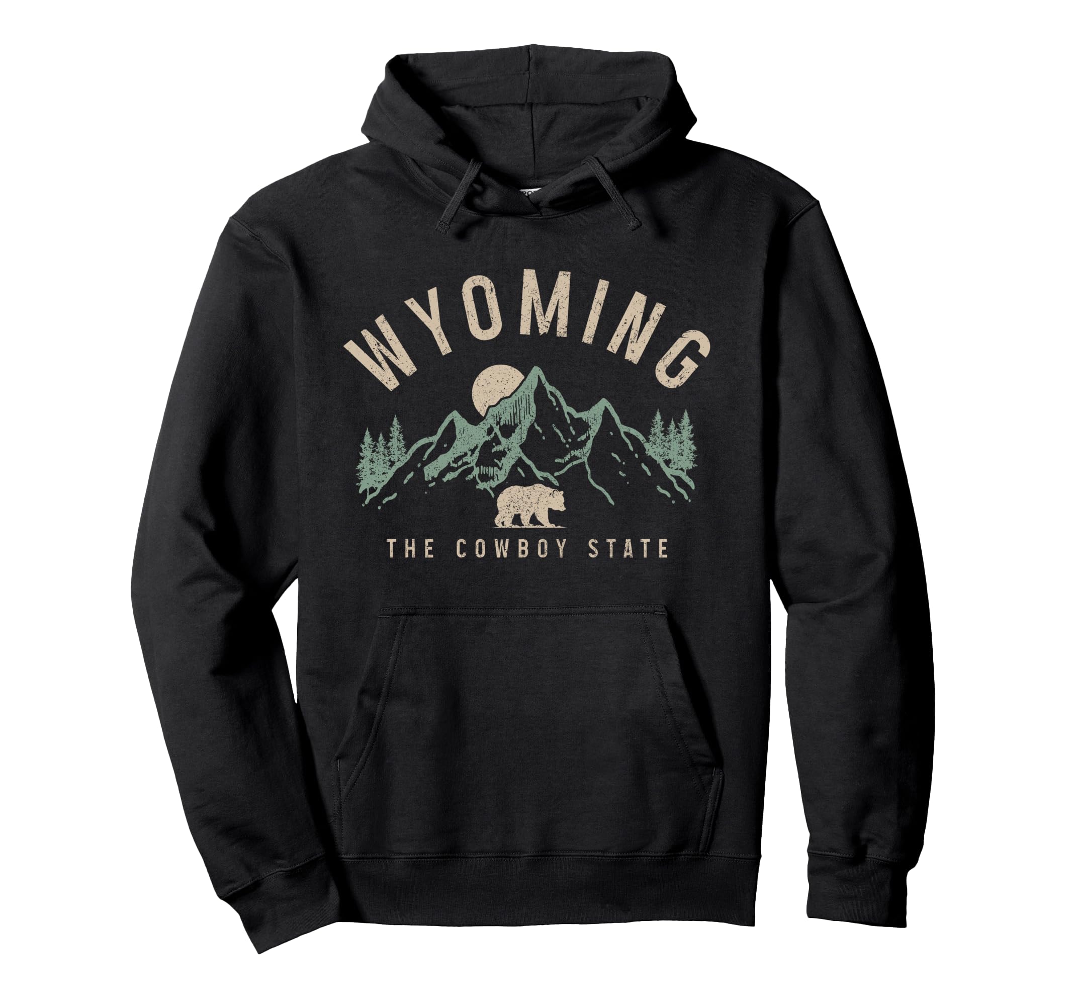 Wyoming Cowboy State Mountains Hoodie - Casual Everyday Wear for Adults - T-Shirt, Sweatshirt, Hoodie