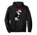 Tuxedo Cat Soccer Player Funny Santa Hoodie - Minimalist Print Men Women - T-Shirt, Sweatshirt, Hoodie