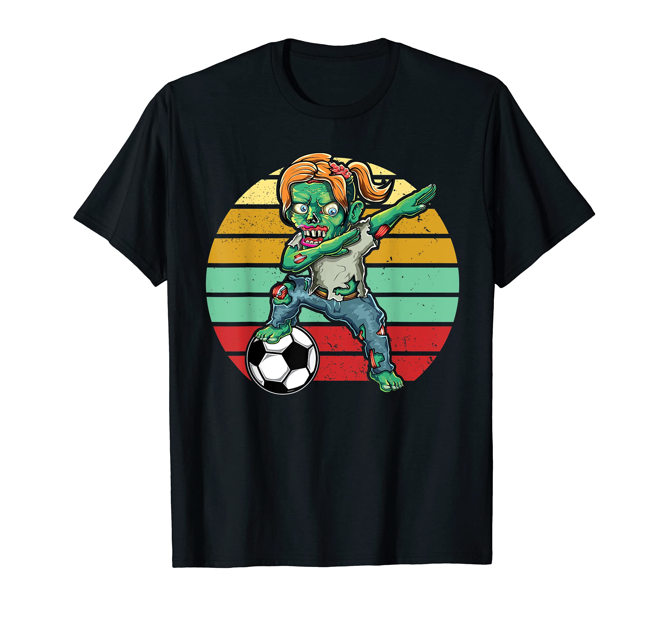Female Zombie Halloween Soccer Lover T-Shirt - Unique Graphic for Adults - T-Shirt, Sweatshirt, Hoodie