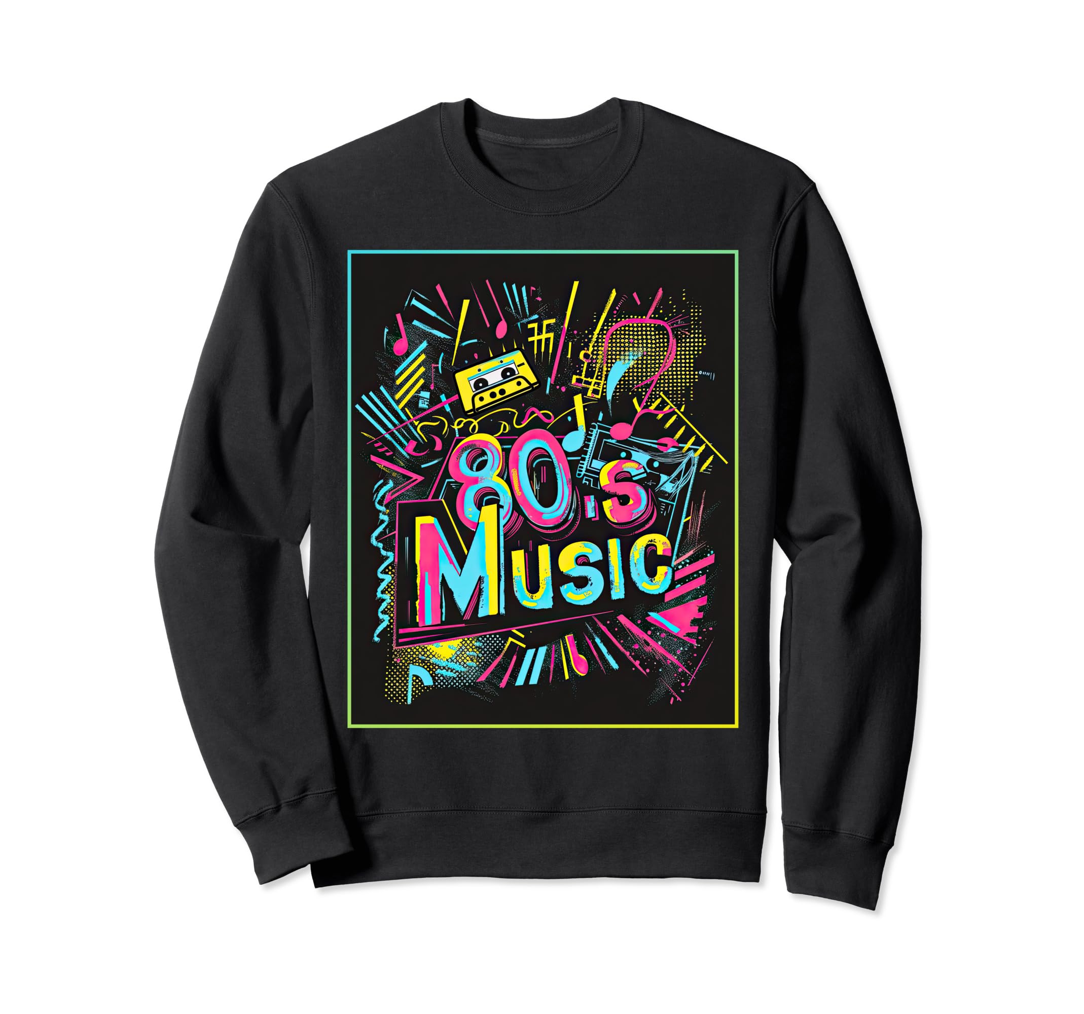 80S Music Cassette Tape Costume Sweatshirt - Minimalist Print for Adults - T-Shirt, Sweatshirt, Hoodie