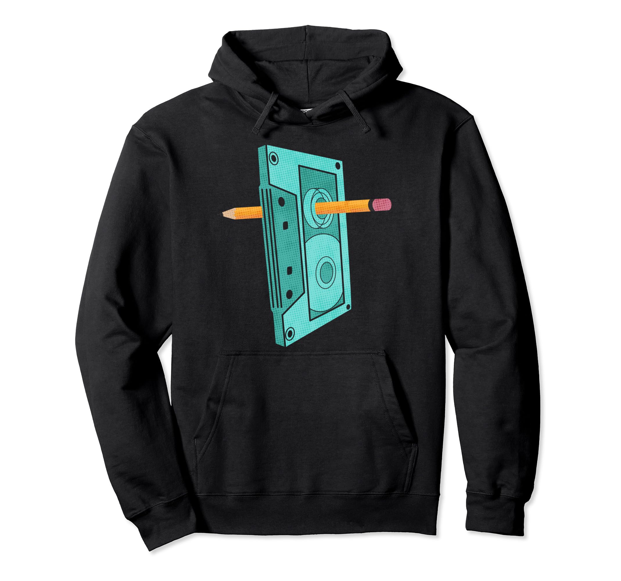 Rewind Funny 80S 90S Cassette Pencil Gift Hoodie - Streetwear Style Unisex - T-Shirt, Sweatshirt, Hoodie