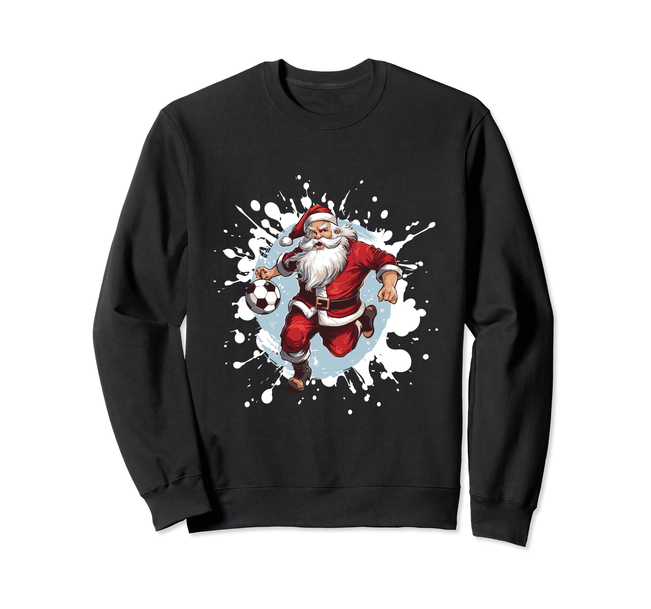 Santa Playing Soccer Funny Chrismtas Sweatshirt - Unique Graphic for Adults - T-Shirt, Sweatshirt, Hoodie