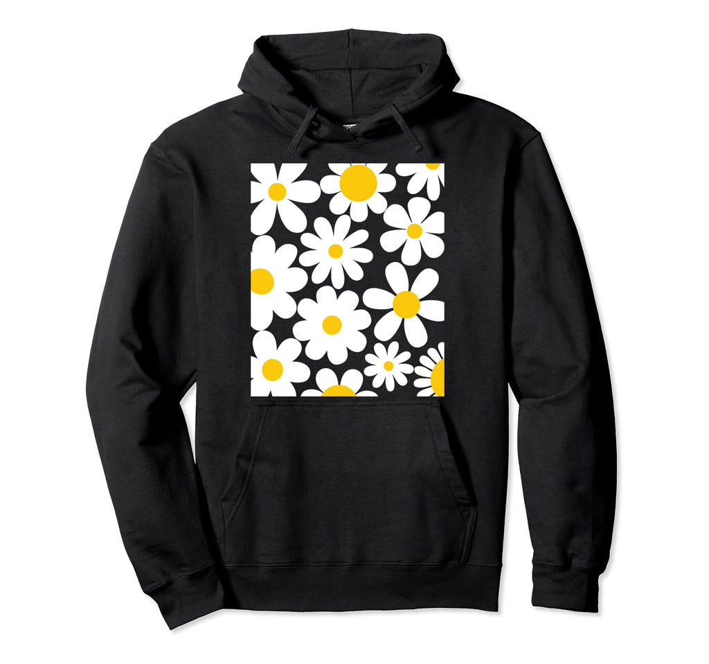 Daisy Flower Floral Pattern Hoodie - Custom Art Print for Adults - T-Shirt, Sweatshirt, Hoodie