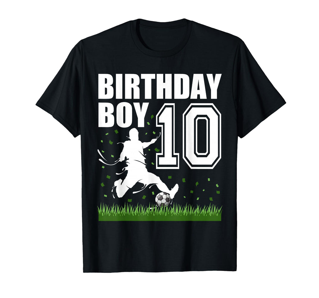 10 Year Old Soccer Birthday Party T-Shirt - Minimalist Print Men Women - T-Shirt, Sweatshirt, Hoodie