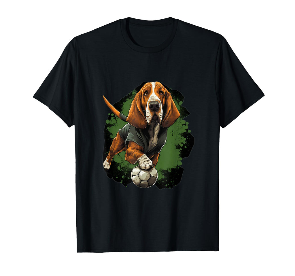 Basset Hound Soccer Basset Hound T-Shirt - Custom Art Print Unisex - T-Shirt, Sweatshirt, Hoodie