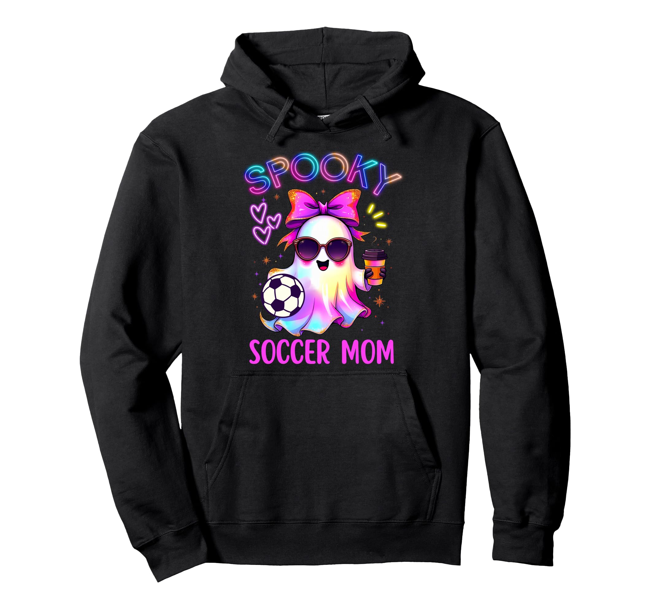 Spooky Soccer Mom Coquette Bow Hoodie - Casual Everyday Wear for Adults - T-Shirt, Sweatshirt, Hoodie