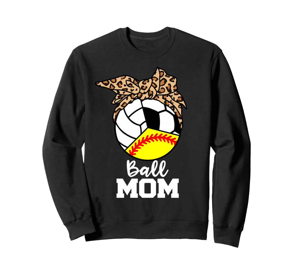 Ball Mom Funny Softball Sweatshirt - Minimalist Print for Adults - T-Shirt, Sweatshirt, Hoodie