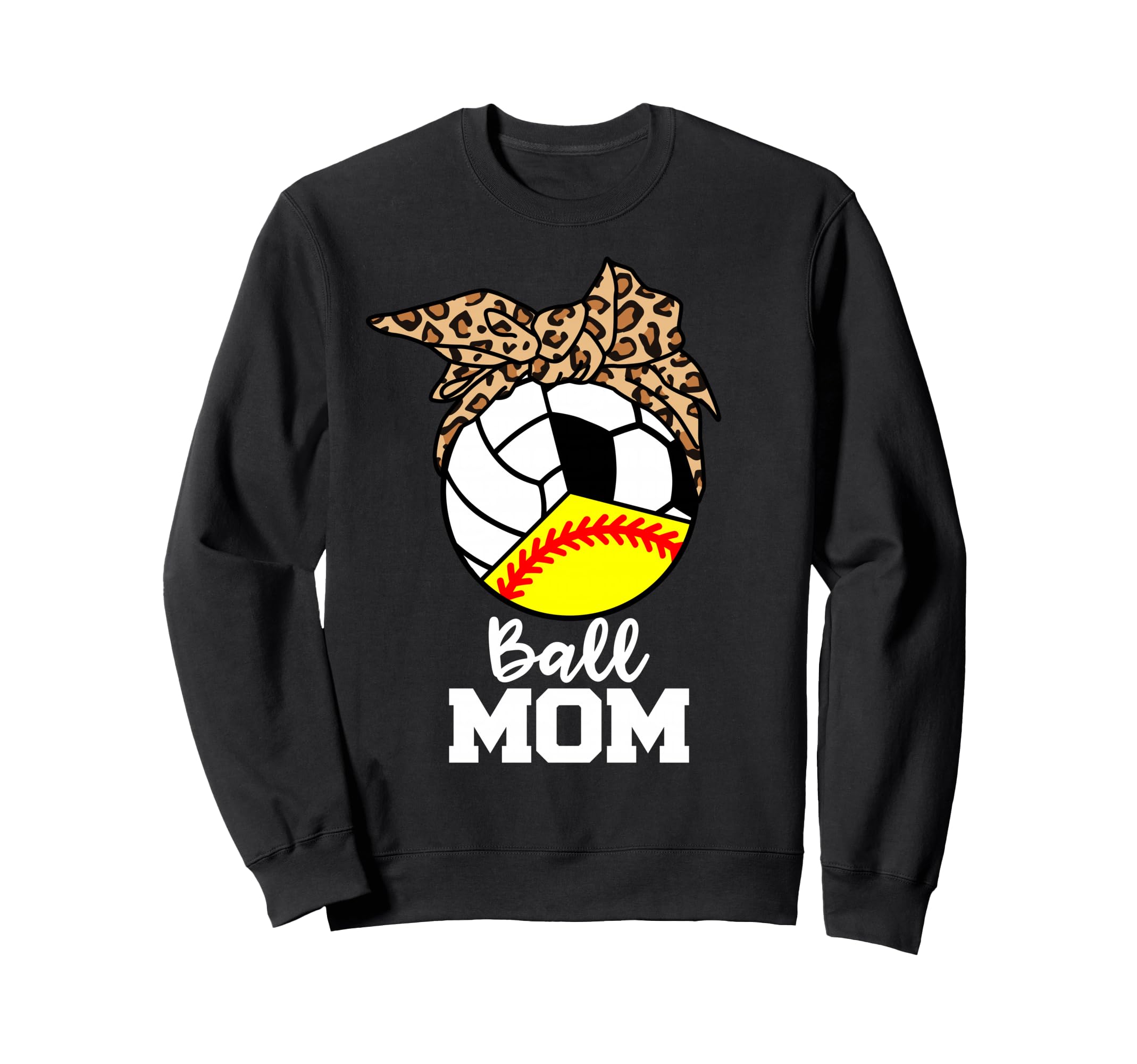 Ball Mom Funny Softball Sweatshirt - Minimalist Print for Adults - T-Shirt, Sweatshirt, Hoodie