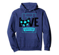 Love Soccer Funny Hearty Soccer Field Hoodie - Graphic Print Men Women - T-Shirt, Sweatshirt, Hoodie