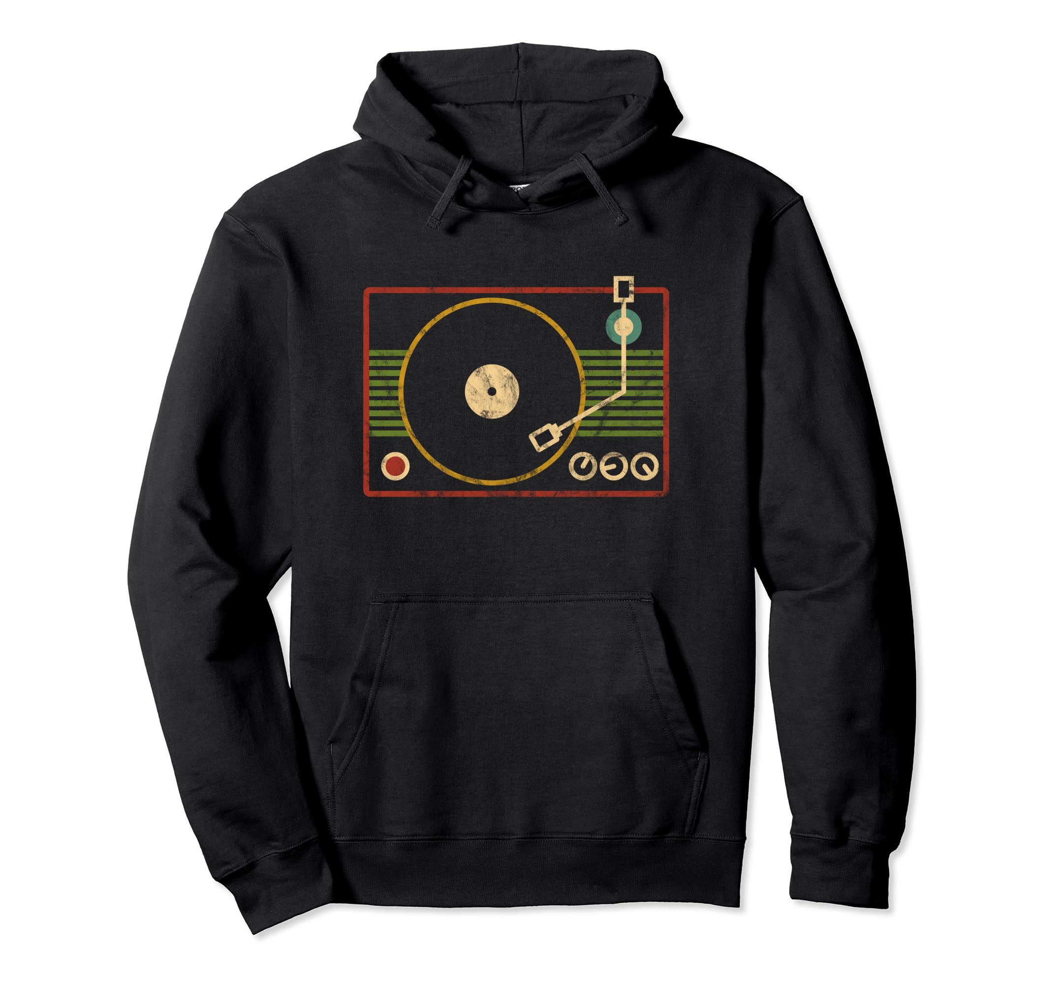 Vinyl Record Player Hoodie - Fun Novelty Design Unisex - T-Shirt, Sweatshirt, Hoodie