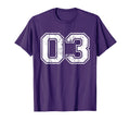 Number 03 Varsity Distressed Sports Team T-Shirt - Novelty Apparel Unisex - T-Shirt, Sweatshirt, Hoodie