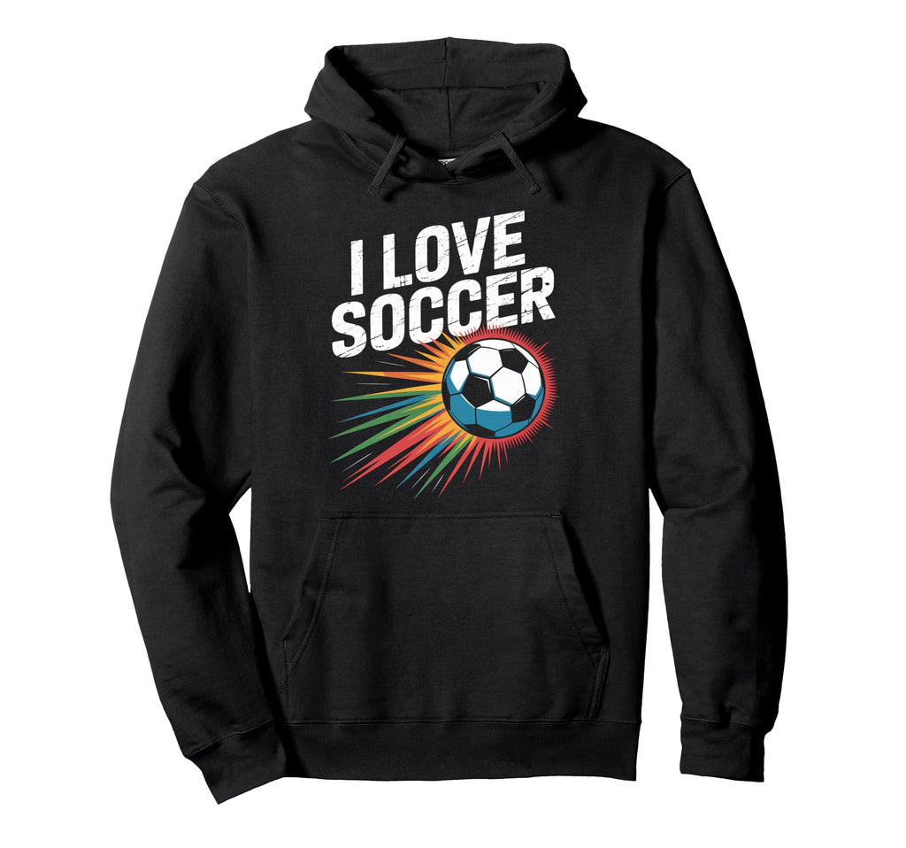 I Love Soccer Vibrant Ball Passion Hoodie - Aesthetic Graphic Men Women - T-Shirt, Sweatshirt, Hoodie
