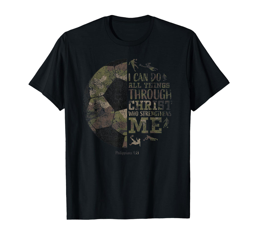 Christian Soccer Camo Faith Bible T-Shirt - Novelty Apparel for Adults - T-Shirt, Sweatshirt, Hoodie