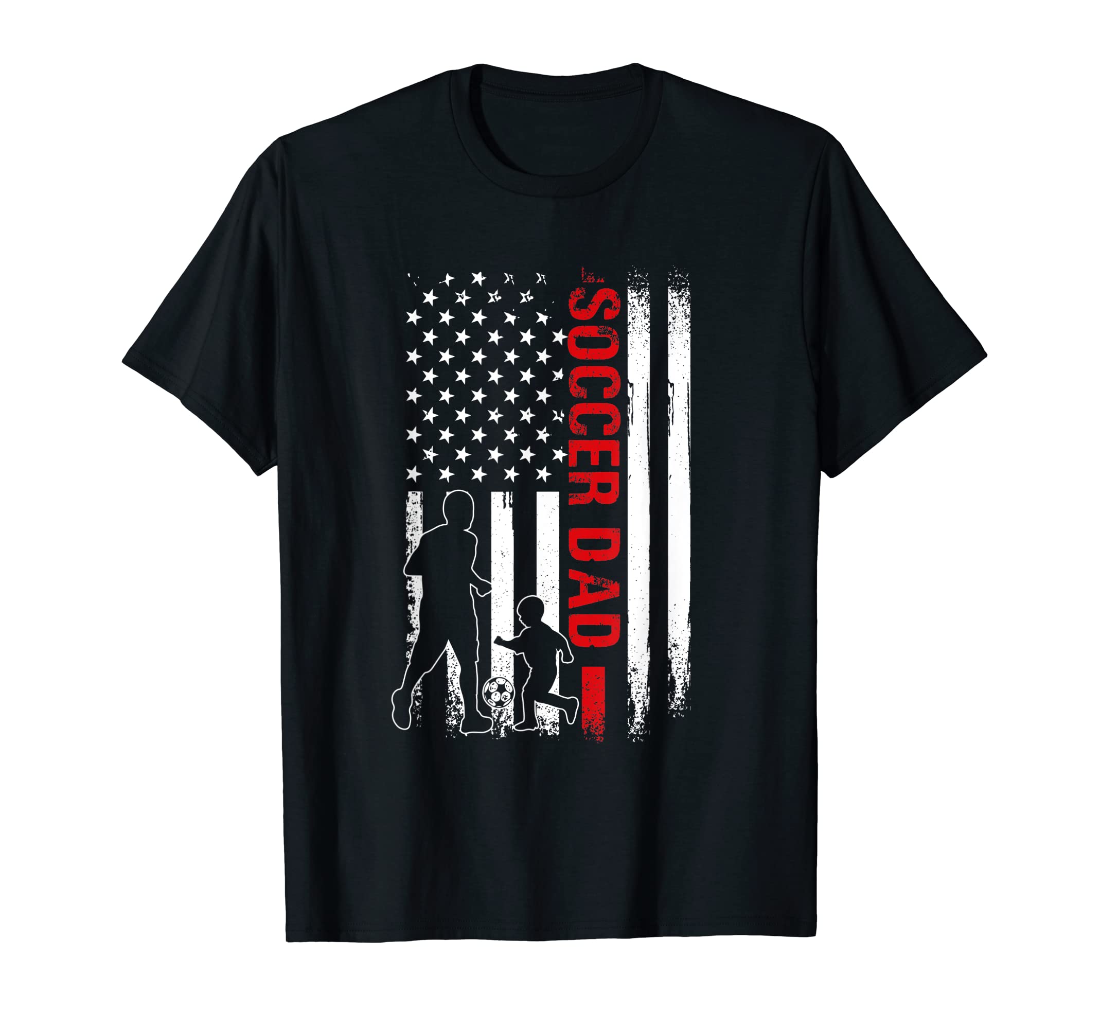 Soccer Dad Lovers American Flag Fathers Day T-Shirt - Graphic Print Unisex - T-Shirt, Sweatshirt, Hoodie