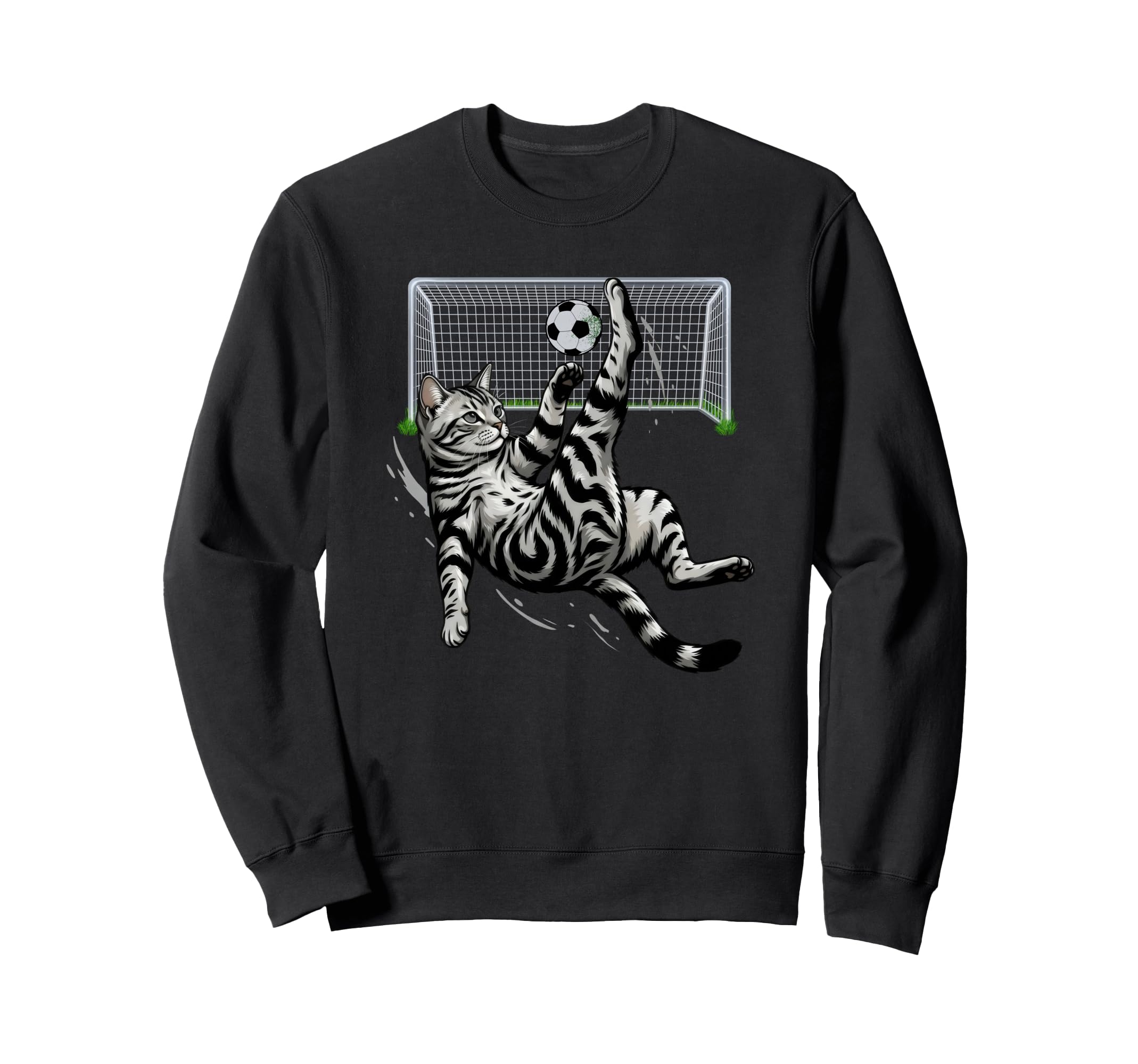 Funny Tabby Cat Soccer Bicycle Kick Sweatshirt - Novelty Apparel Unisex - T-Shirt, Sweatshirt, Hoodie