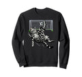 Funny Tabby Cat Soccer Bicycle Kick Sweatshirt - Aesthetic Graphic Unisex - T-Shirt, Sweatshirt, Hoodie