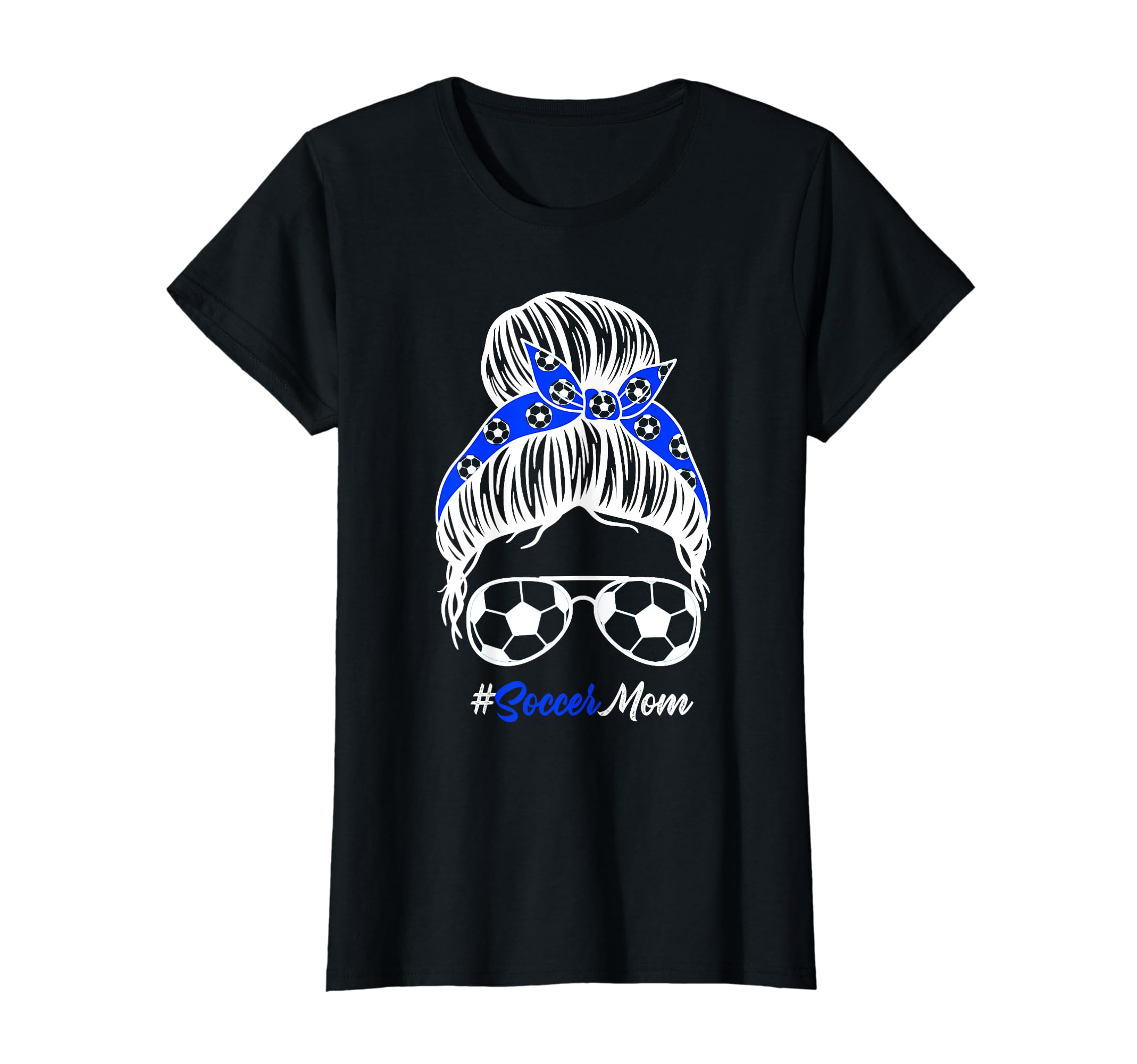 Soccer Mom Messy Bun Hair Soccer T-Shirt - Minimalist Print Unisex - T-Shirt, Sweatshirt, Hoodie