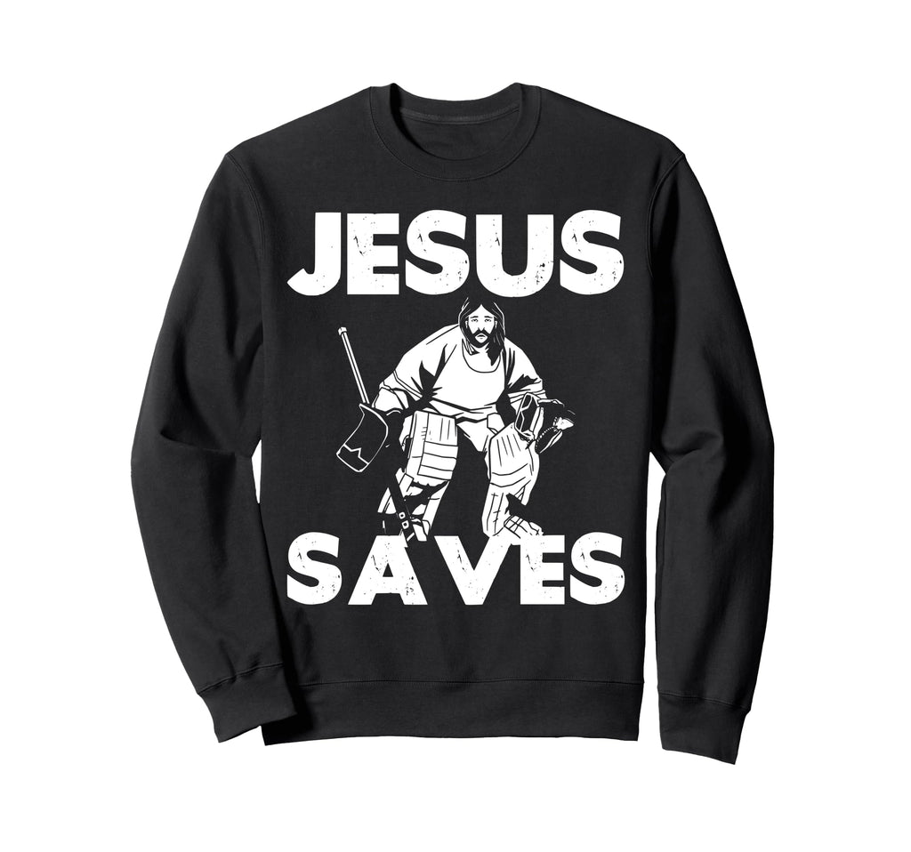 Ice Hockey Goalie Goalkeeper Jesus Sweatshirt - Unique Graphic Men Women - T-Shirt, Sweatshirt, Hoodie