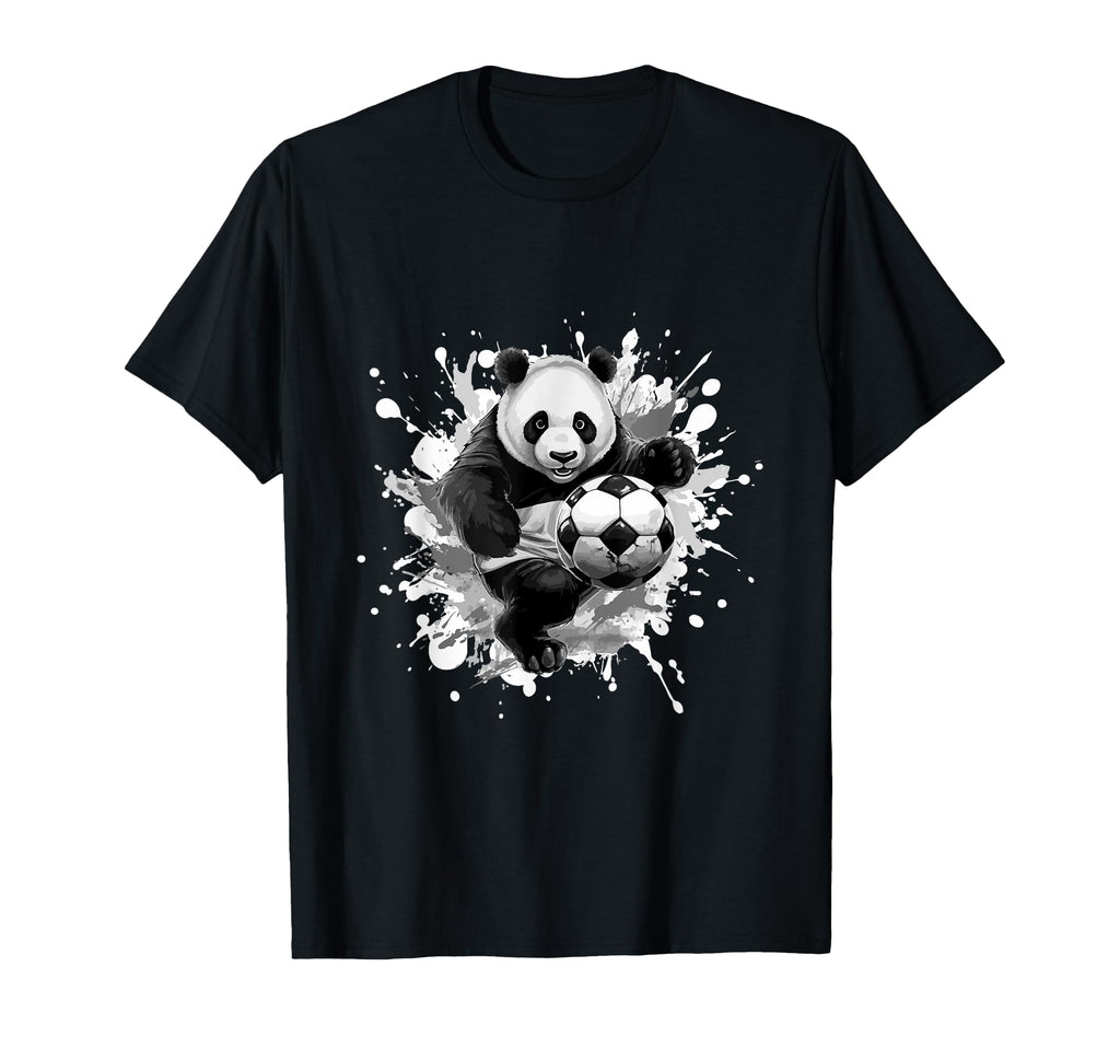 Panda Playing Soccer Sports Team Animal T-Shirt - Graphic Print Unisex - T-Shirt, Sweatshirt, Hoodie
