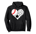 Baseball Volleyball Soccer Heart Hoodie - Casual Everyday Wear Unisex - T-Shirt, Sweatshirt, Hoodie