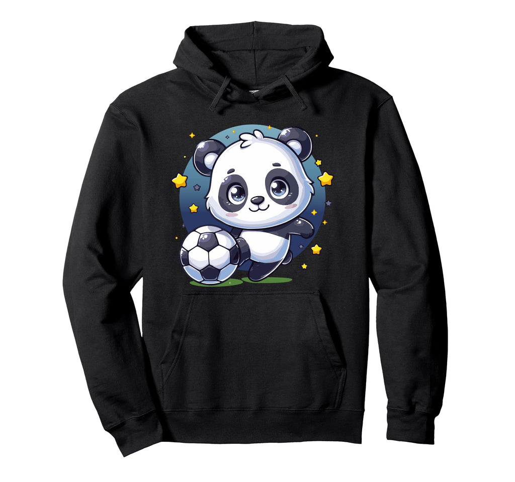 Panda Playing Soccer Kicking Ball Hoodie - Custom Art Print for Adults - T-Shirt, Sweatshirt, Hoodie