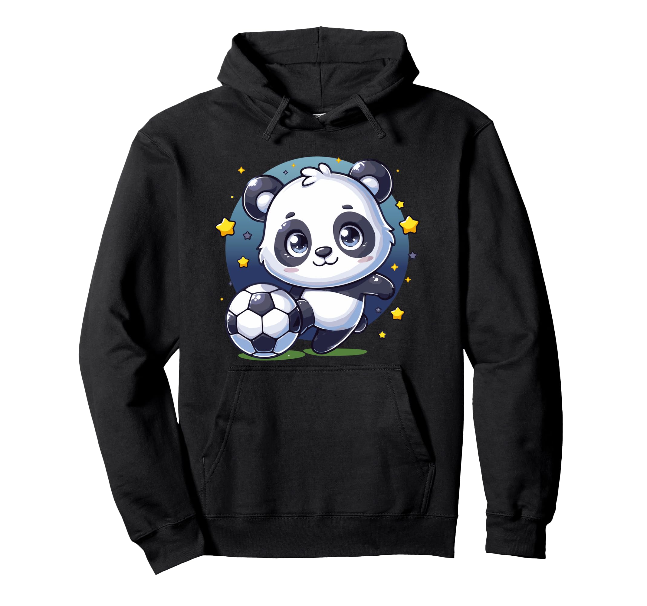 Soccer Player Panda Kicking Soccer Ball Hoodie - Custom Art Print Unisex - T-Shirt, Sweatshirt, Hoodie