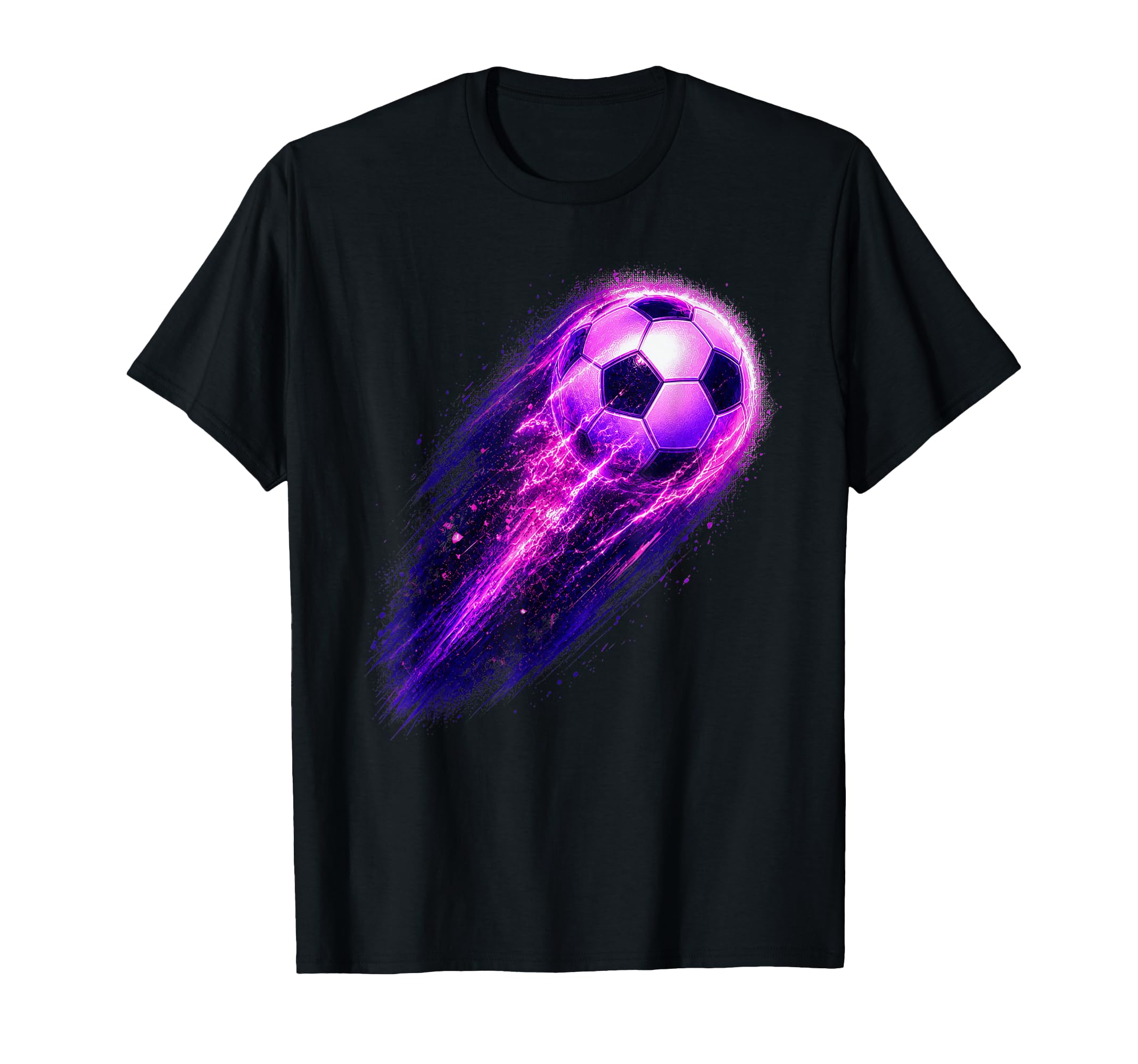 Retrowave Soccer Ball Futuristic T-Shirt - Casual Everyday Wear Unisex - T-Shirt, Sweatshirt, Hoodie