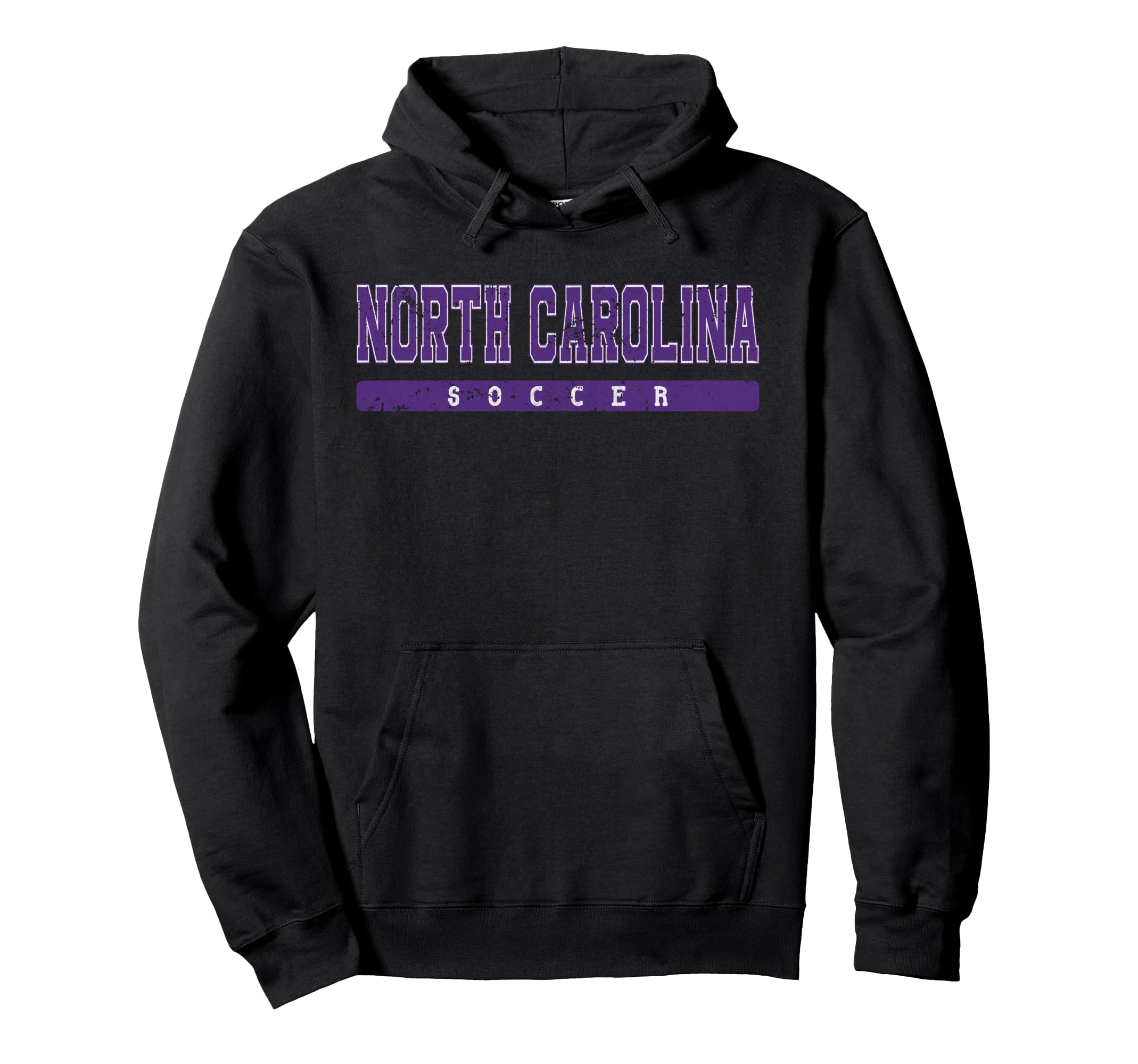 North Carolina Soccer Purple Text Hoodie - Fun Novelty Design Men Women - T-Shirt, Sweatshirt, Hoodie