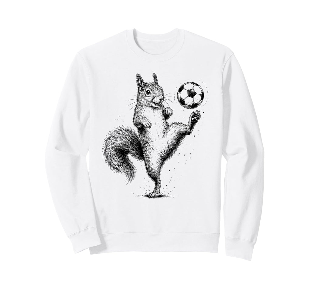 Funny Squirrel Playing Soccer Sweatshirt - Fun Novelty Design Men Women - T-Shirt, Sweatshirt, Hoodie