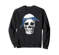 Hip Hop Skull Blue Do Rag Bandana Old Sweatshirt - Novelty Apparel Unisex - T-Shirt, Sweatshirt, Hoodie