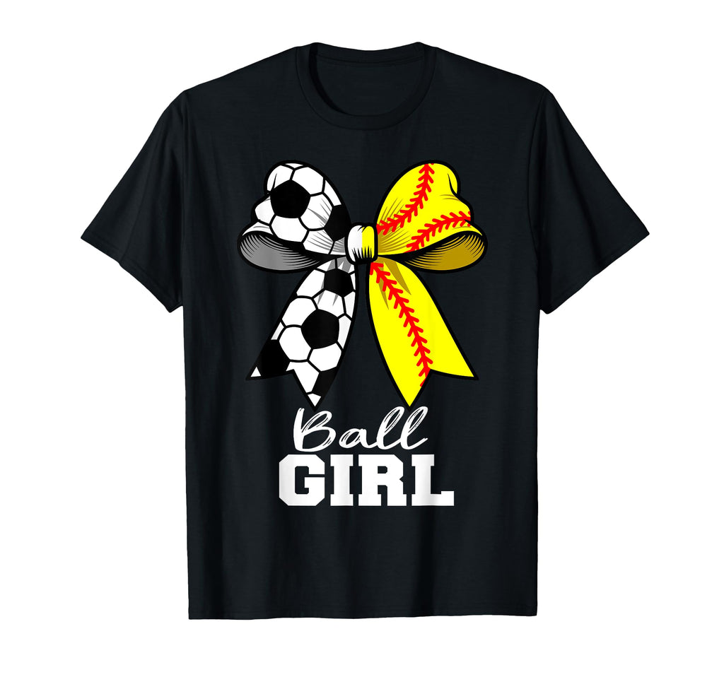 Ball Soccer Softball Coquette Bow T-Shirt - Fun Novelty Design Men Women - T-Shirt, Sweatshirt, Hoodie