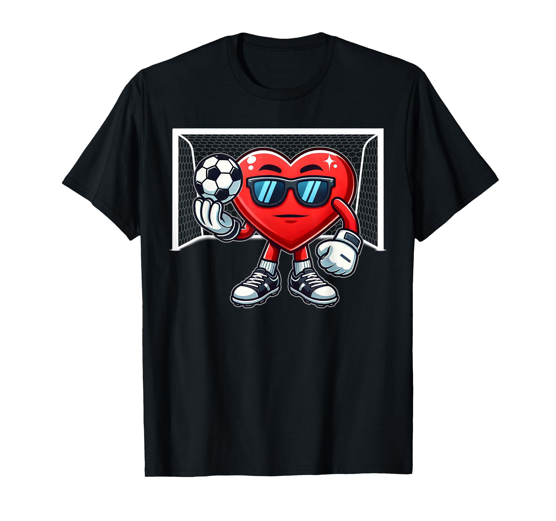 Valentines Day Soccer Heart T-Shirt - Fun Novelty Design Men Women - T-Shirt, Sweatshirt, Hoodie