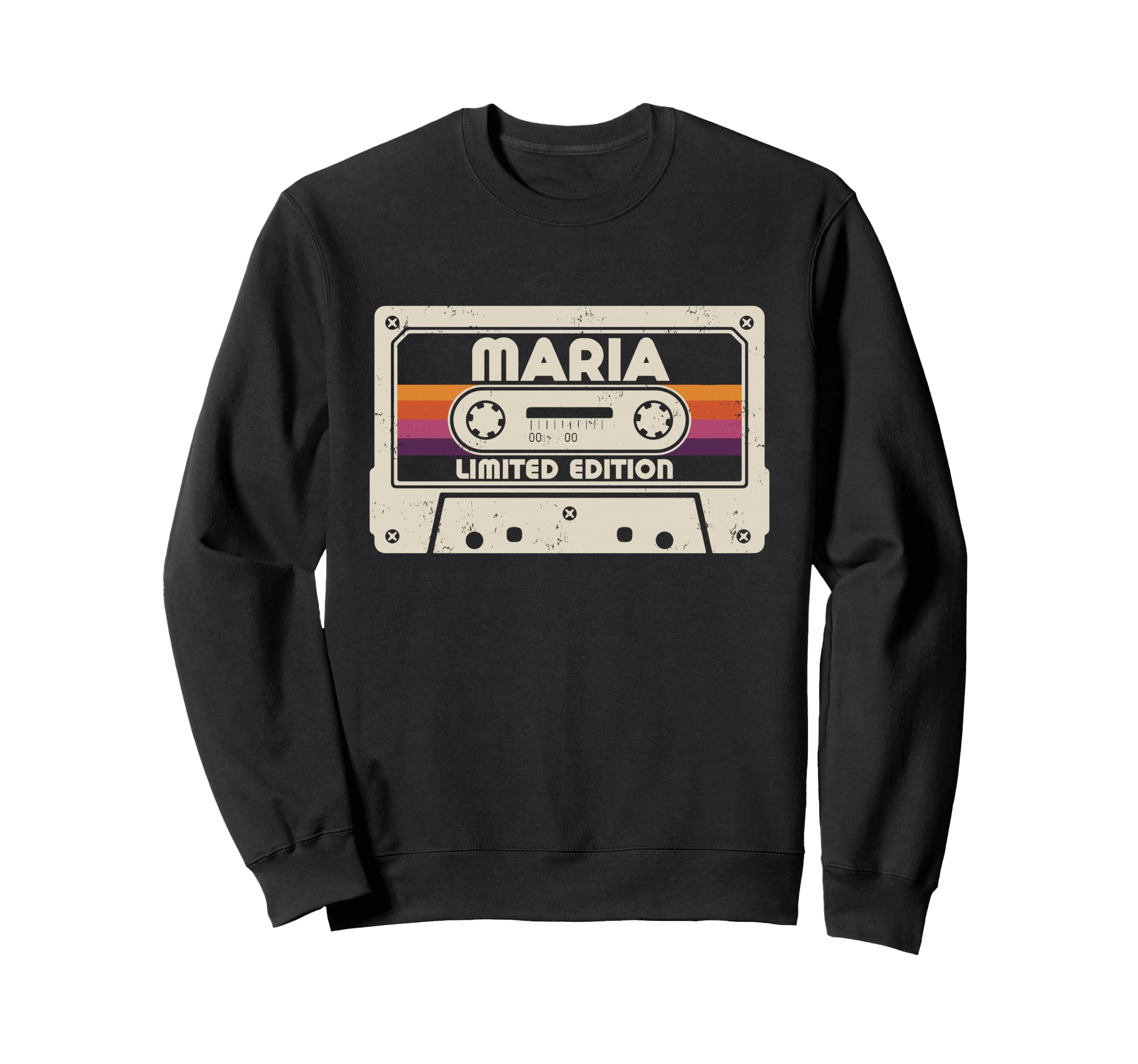 Maria First Name Cassette Tape Sweatshirt - Novelty Apparel for Adults - T-Shirt, Sweatshirt, Hoodie
