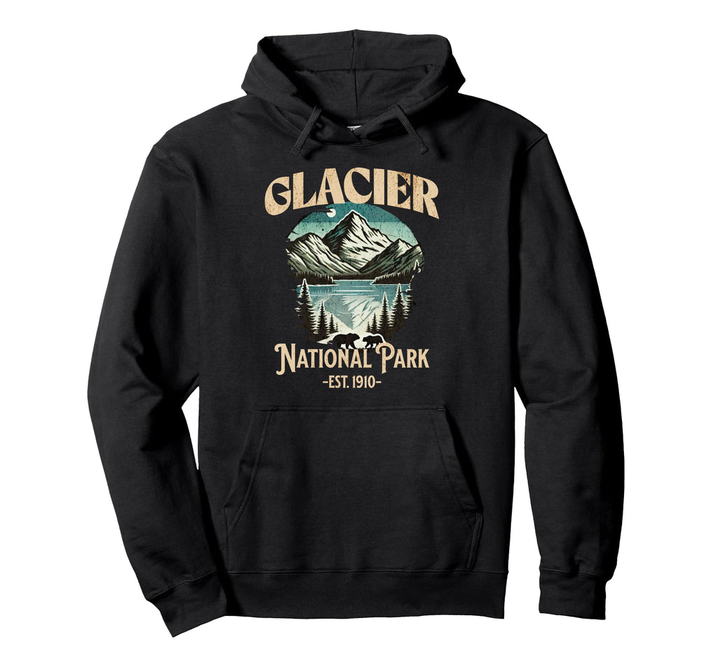 Glacier National Park Est 1910 Souvenir Hoodie - Custom Art Print Unisex - T-Shirt, Sweatshirt, Hoodie