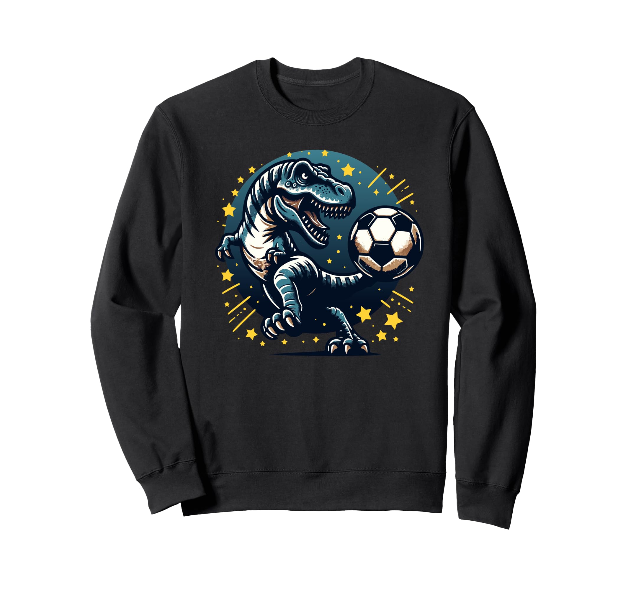 T Rex Dinosaur Soccer Player Kicking Sweatshirt - Aesthetic Graphic Unisex - T-Shirt, Sweatshirt, Hoodie