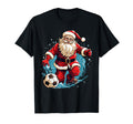 Santa Claus Soccer Football T-Shirt - Custom Art Print Unisex - T-Shirt, Sweatshirt, Hoodie