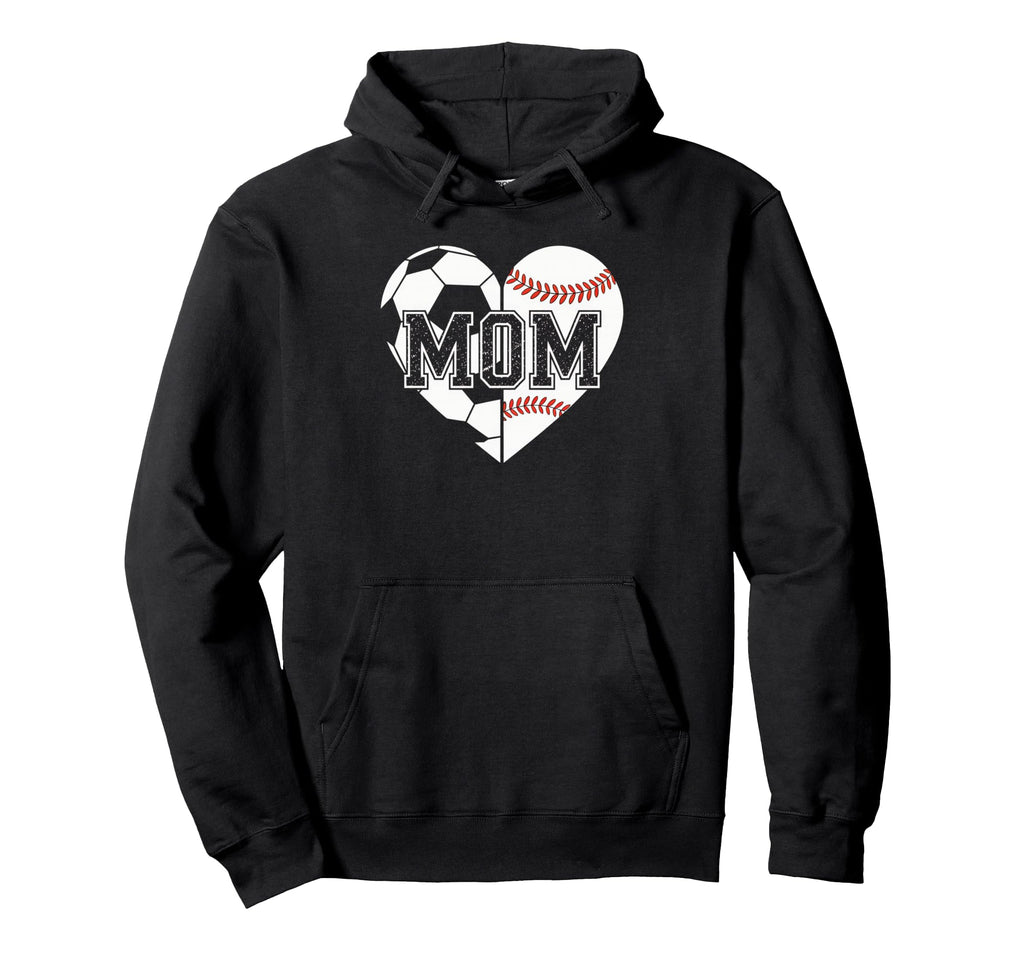 Ball Mom Soccer Football Baseball Mom Hoodie - Trendy Graphic Men Women - T-Shirt, Sweatshirt, Hoodie