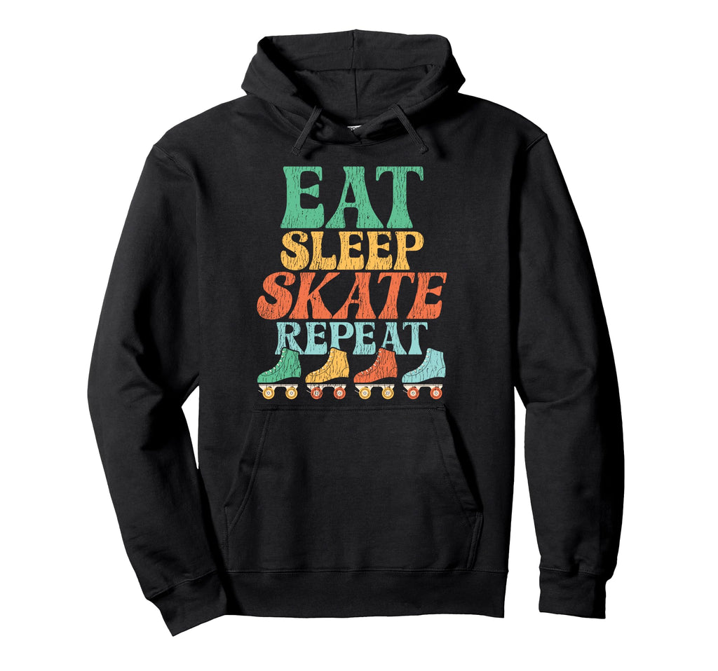 Roller Skating Skate 1970S Eat Sleep Skate Hoodie - Graphic Print Unisex - T-Shirt, Sweatshirt, Hoodie