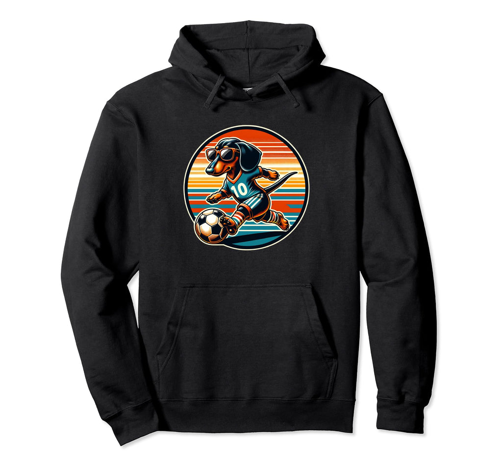 Dachshund Soccer Player Wiener Dog Fan Hoodie - Graphic Print Unisex - T-Shirt, Sweatshirt, Hoodie