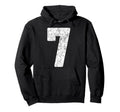 Distressed White Number 7 Jersey Hoodie - Custom Art Print Men Women - T-Shirt, Sweatshirt, Hoodie