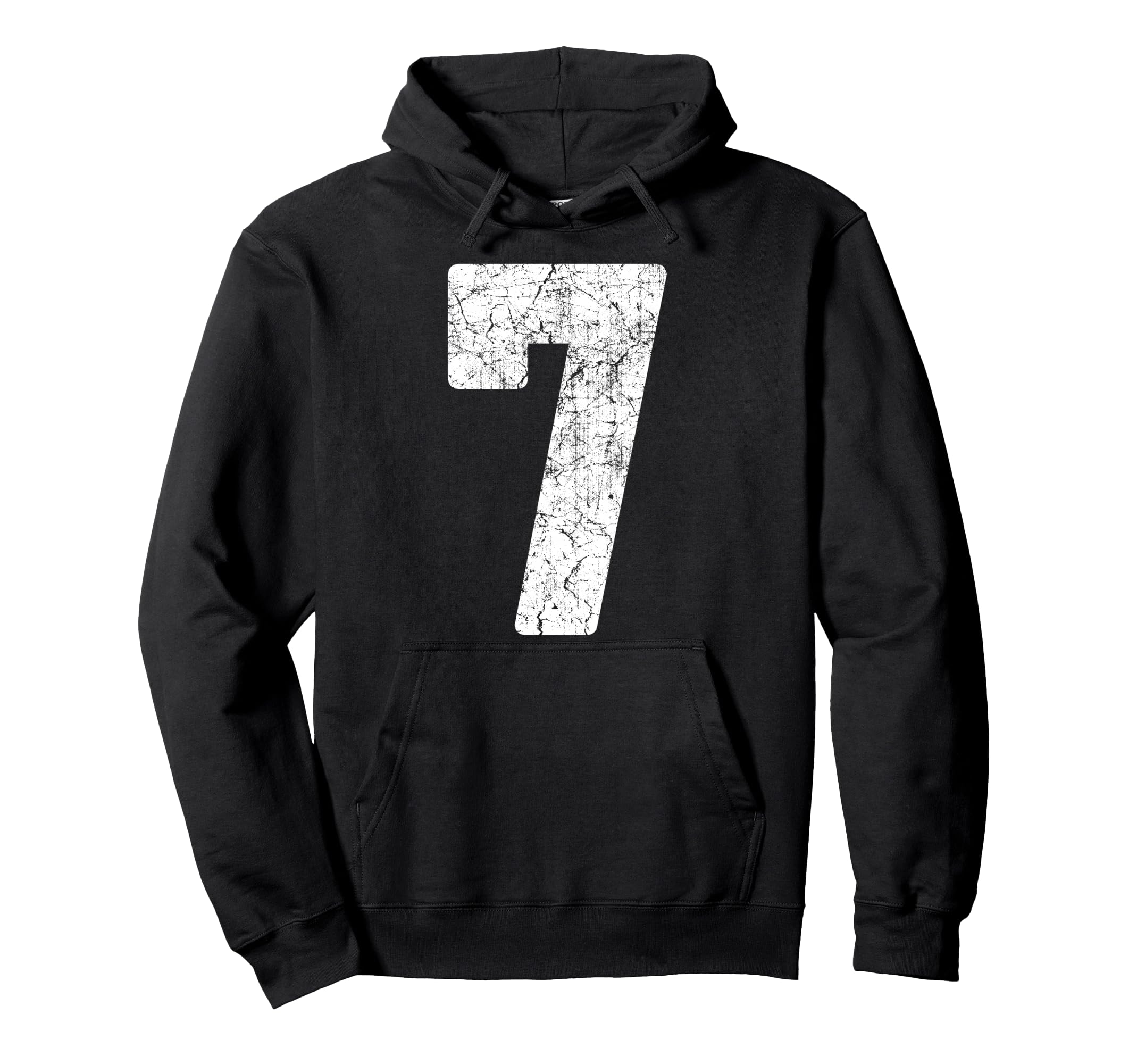 Distressed White Number 7 Jersey Hoodie - Custom Art Print Men Women - T-Shirt, Sweatshirt, Hoodie