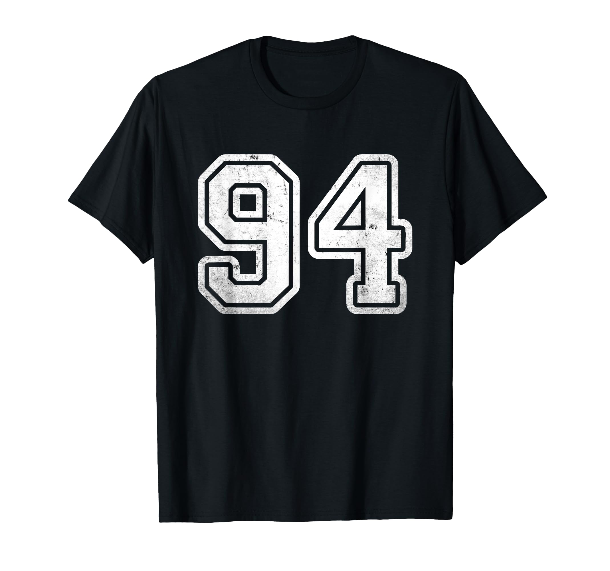 Number 94 Distressed White Sport T-Shirt - Custom Art Print Men Women - T-Shirt, Sweatshirt, Hoodie