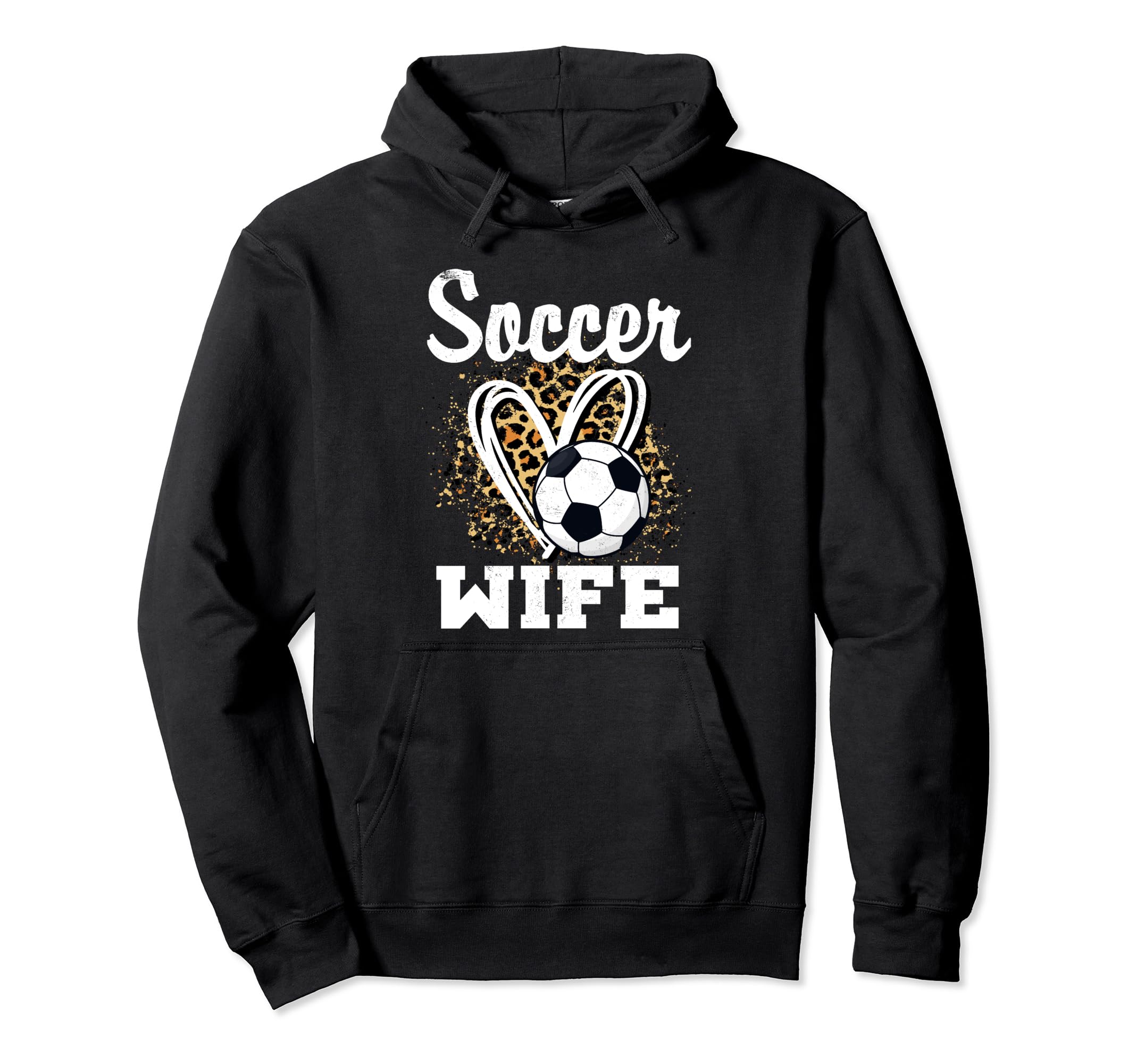 Soccer Wife Leopard Heart Matching Hoodie - Trendy Graphic for Adults - T-Shirt, Sweatshirt, Hoodie