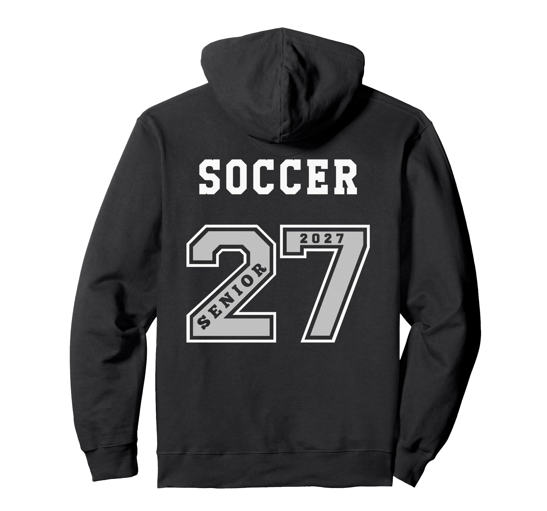 2027 Senior Soccer Back Team Gift 27 Hoodie - Minimalist Print for Adults - T-Shirt, Sweatshirt, Hoodie