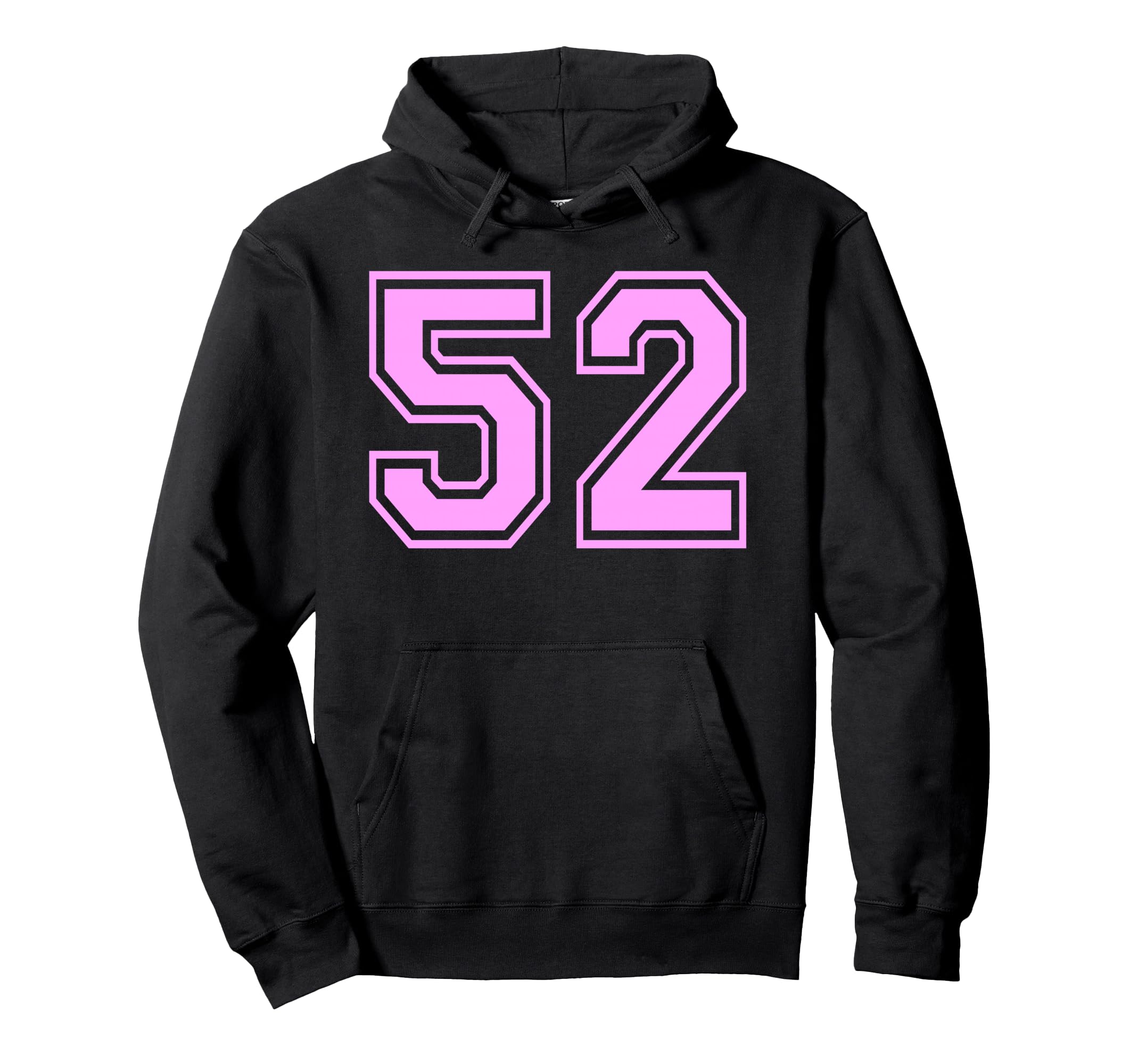 52 Number Fifty Two Sports Varsity Hoodie - Novelty Apparel for Adults - T-Shirt, Sweatshirt, Hoodie
