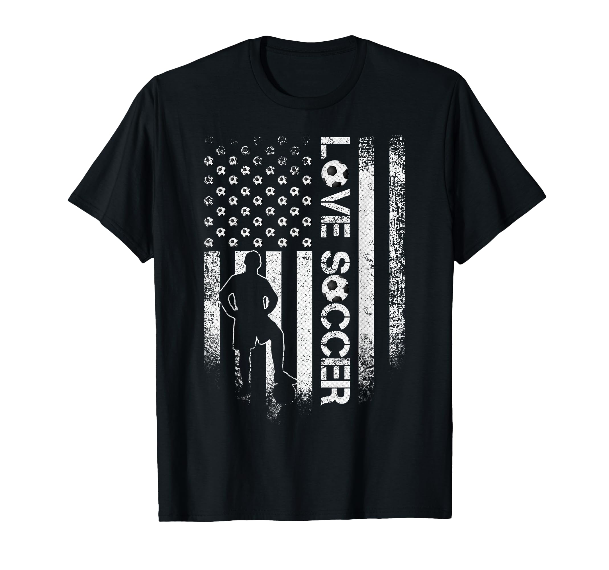 Usa Flag Love Soccer Football Player T-Shirt - Fun Novelty Design Unisex - T-Shirt, Sweatshirt, Hoodie