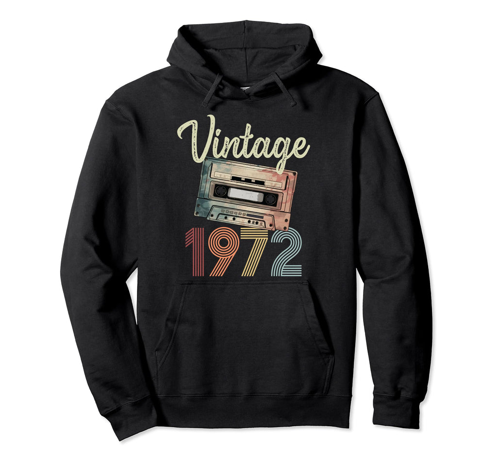 1972 Cassette Tape 52Nd Birthday Bday Hoodie - Novelty Apparel Men Women - T-Shirt, Sweatshirt, Hoodie